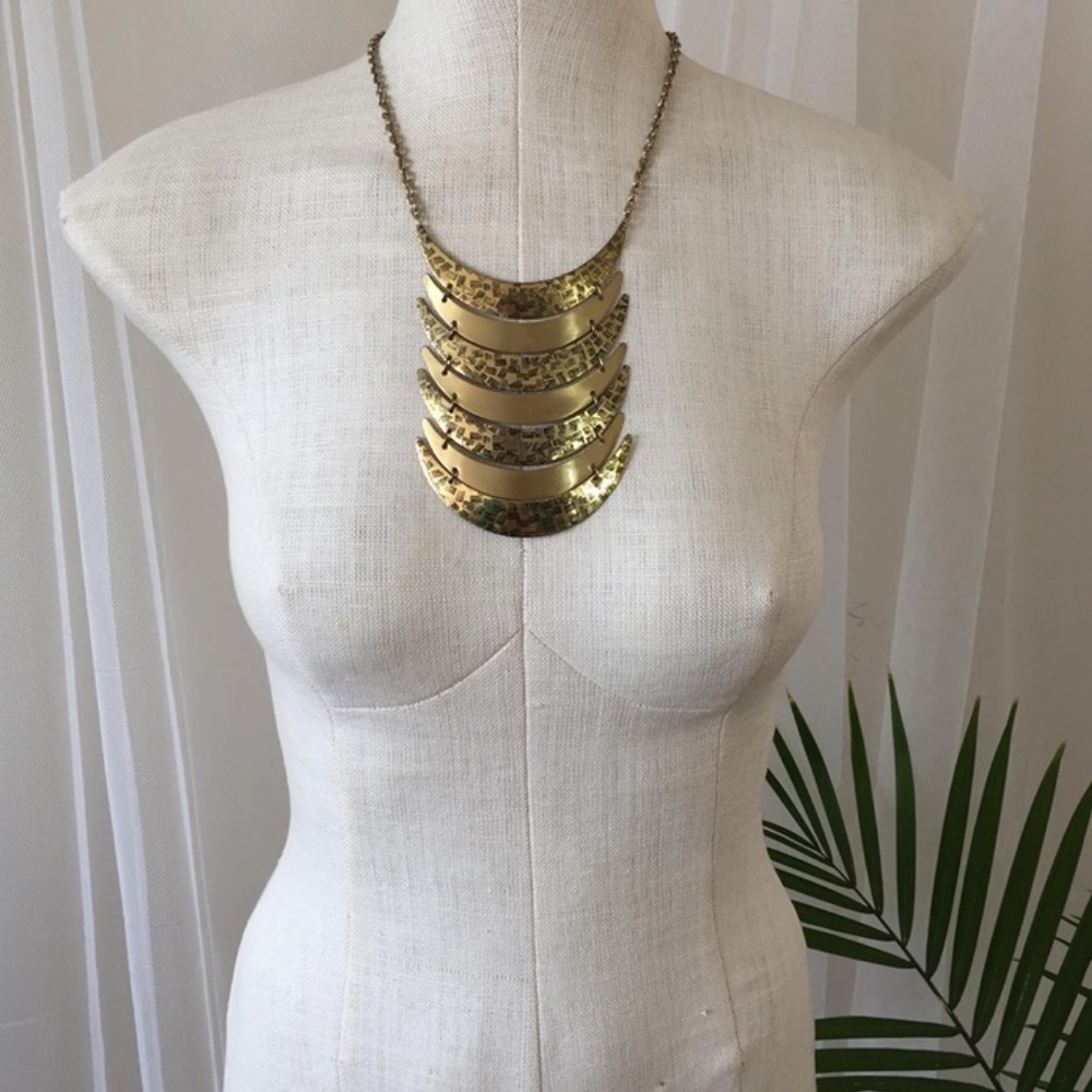 Gold Tone Statement Necklace - Picture 2 of 5